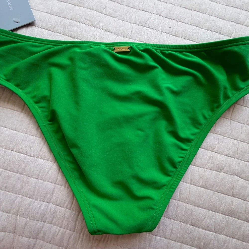 Antonio Melani Green One Shoulder Ruffle Bikini Set Swimsuit‎ NWT Small